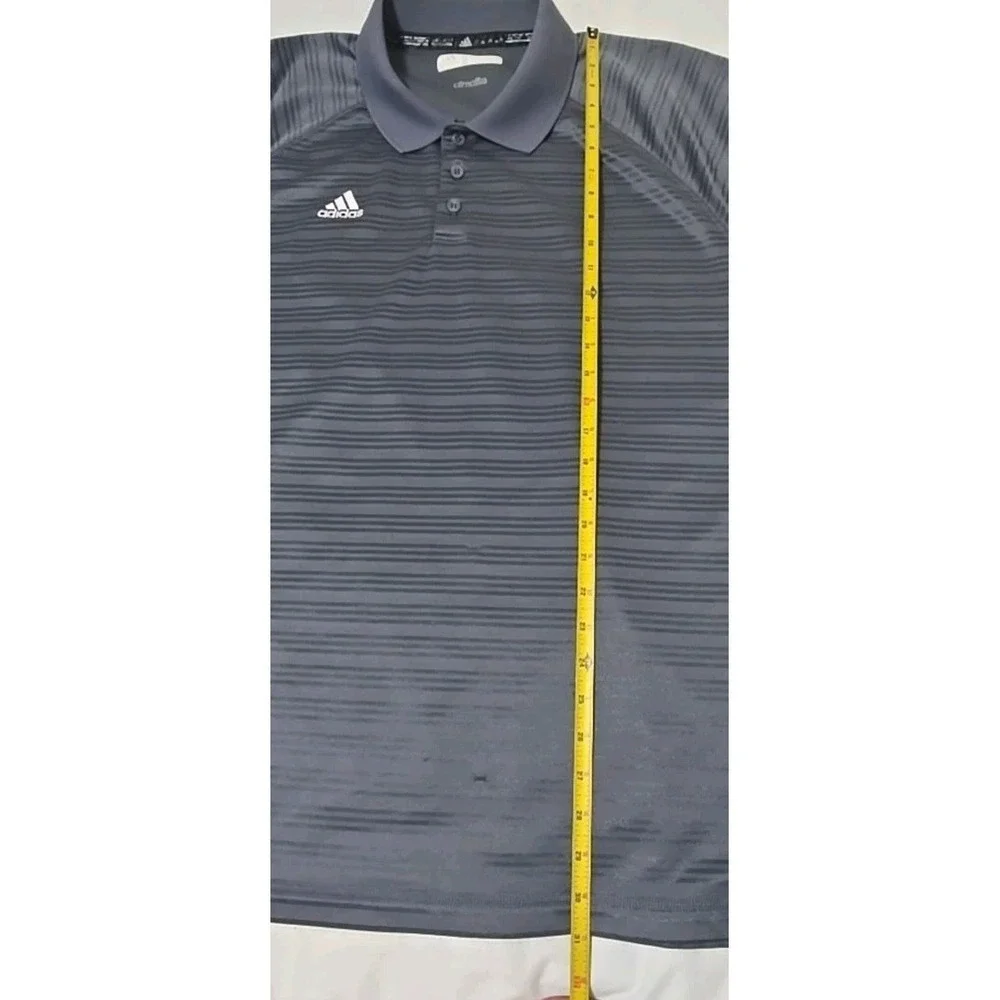 Adidas Men's 2XL Gray‎ Polo Shirt Climalite Embroidered Logo Short Sleeve